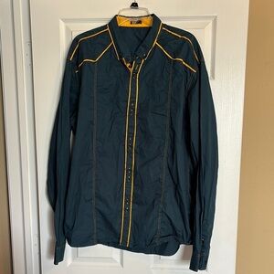 Coofandy men’s blue long sleeve button down shirt size XXXL